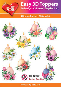 Hearty Crafts- Easy 3D Toppers Easter Candles- 10 designs