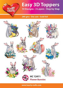 Hearty Crafts Easy 3D Toppers Flower Bunnies HC12411