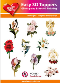 Hearty Crafts- Easy 3D Toppers- 10 designs- Condolence