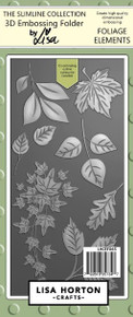 Lisa Horton Crafts- 3D Embossing Folder With Cutting Die by Lisa- Slimline Collection- Foliage Elements