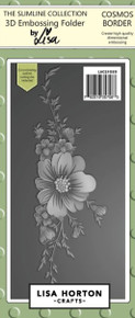 Lisa Horton Crafts- 3D Embossing Folder With Cutting Die by Lisa- Slimline Collection- Cosmos Border