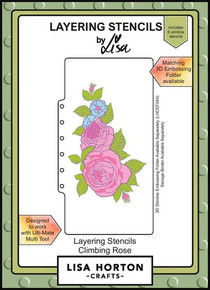 Lisa Horton Crafts- Layering Stencils- Climbing Rose