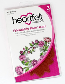 Heartfelt Creations Decorative Cling Stamps- Friendship Rose Heart