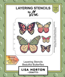 Lisa Horton Crafts- Layering Stencils- Beautiful Butterflies