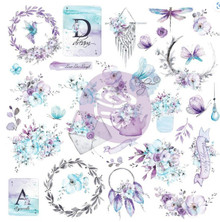 Prima Flowers- Aquarelle Dreams- Cardstock Ephemera- 68pc