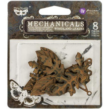 Prima Marketing Mechanicals Metal Embellishments- 8pc Woodland Leaves