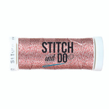 Stitch and Do Embroidery Sparkles Thread 120 m Roll- Silver Red SDCDS12