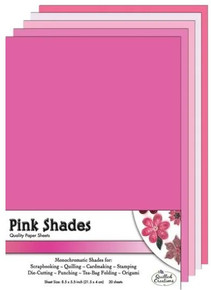 Quilled Creations 8.5x5.5 in Quilling Coordinating Sheets- 20 Pink Shades