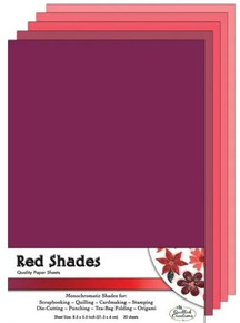 Quilled Creations 8.5x5.5 in Quilling Coordinating Sheets- 20 Red Shades