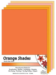 Quilled Creations 8.5x5.5 in Quilling Coordinating Sheets- 20 Orange Shades