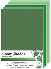Quilled Creations 8.5x5.5 in Quilling Coordinating Sheets- 20 Green Shades