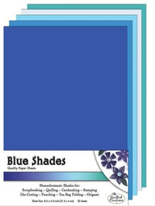 Quilled Creations 8.5x5.5 in Quilling Coordinating Sheets- 20 Blue Shades