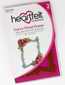 Heartfelt Creations Cling Rubber Stamp- Curvy Floral Frame