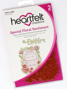 Heartfelt Creations Cling Rubber Stamp Set- Special Floral Sentiment