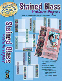 16 Stained Glass Vellum Paper Pizazz HOTP New Copy OOP