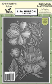 Lisa Horton Crafts- 3D Embossing Folder & 1 outline Die by Lisa- 5"x7"- Blooming Marvellous