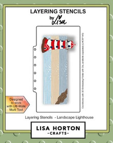 Lisa Horton Crafts- Layering Stencils- Landscape Lighthouse