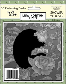 Lisa Horton Crafts- 3D Embossing Folder & 1 outline Die by Lisa- 6"x6"- Shower of Roses