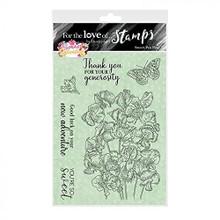 Hunkydory Crafts- for The Love of Stamps- Summer Splendour- Sweet Pea Posy A6 Stamp Set FTLS760