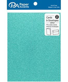PA Paper Accents C&E 4.25x5.5 12pc Glitter Prussian Blue
