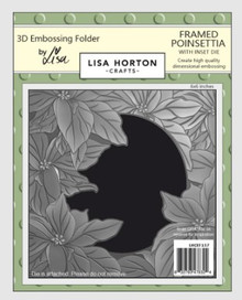 Lisa Horton Crafts- 3D Embossing Folder & 1 Inset Die by Lisa- 6x6- Framed Poinsettia