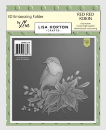 Lisa Horton Crafts- 3D Embossing Folder & 1 Outline Die by Lisa- 6x6- Red Red Robin