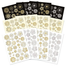 Hunkydory Crafts Stickables Die-Cut Self-Adhesive Foiled Flowers - Essential Colours