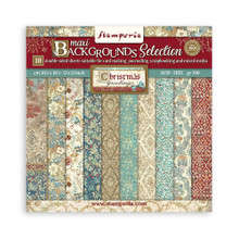 Stamperia 12x12-inch Double-sided Maxi Backgrounds Collection 10/pkg- Christmas Greetings, 10 Designs/1 Each