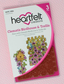 Heartfelt Creations Cling Rubber Stamp Set - Clematis Birdhouse & Trellis