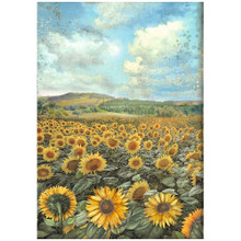 Stamperia A4 Decoupage Rice Paper - Sunflower Art- Landscape
