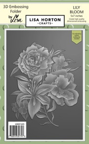 Lisa Horton Crafts- 3D Embossing Folder & 1 outline Die by Lisa- 5"x7"- Lily Bloom