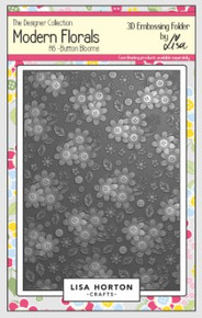 Lisa Horton Crafts- 3D Embossing Folder by Lisa- A6- Modern Florals- Button Blooms