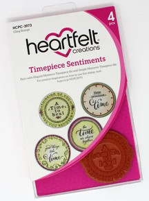 Heartfelt Creations Cling Rubber Stamp Set - Timepiece Sentiments