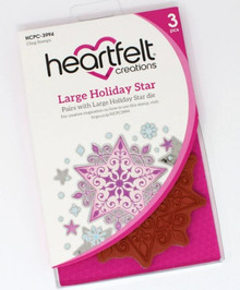 Heartfelt Creations Cling Rubber Stamp Set - Large Holiday Star