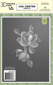 Lisa Horton Crafts- 3D Embossing Folder & 1 outline Die by Lisa- A6- Zinnia