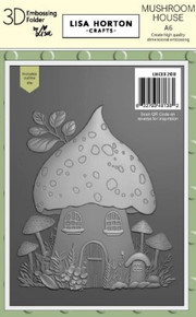 Lisa Horton Crafts- 3D Embossing Folder & 1 outline Die by Lisa- A6- Mushroom House