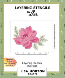 Lisa Horton Crafts- Layering Stencils- Tea Rose