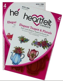 Bundle- Heartfelt Creations Elegant Teapot & Florals Stamp & Die Set