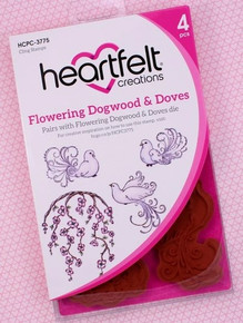 Heartfelt Creations Cling Rubber Stamp Set- Flowering Dogwood & Doves