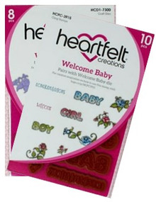 Bundle- Heartfelt Creations Welcome Baby Stamp & Die Set