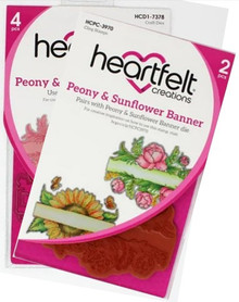 Bundle- Heartfelt Creations Peony and Sunflower Banner Stamp & Die Set