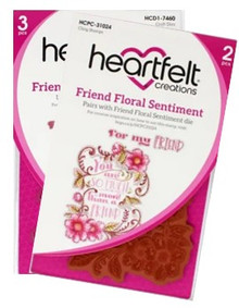 Bundle- Heartfelt Creations Friend Floral Sentiments Stamp & Die Set