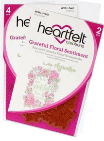 Bundle- Heartfelt Creations Grateful Floral Sentiment Stamp & Die Set