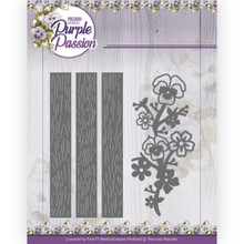 Find It Trading- Precious Marieke- Purple Passion- Fence with Pansies Die Set PM10245