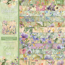 Crafter's Companion - Nature's Garden- 12"X12" Paper Pad- Wildflowers Paper Pad- 36 Double-Sided Papers- 180 gsm