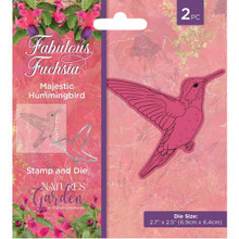 Crafter's Companion Nature's Garden- Fabulous Fuchsia- Majestic Hummingbird Stamp and Die Set