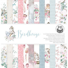 P13 - 12"x12" Designer Paper Pack- 12 Double-Sided Sheets- 240 gsm- Birdhouse