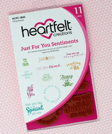 Heartfelt Creations Cling Rubber Stamp Set 5"X6.5"-Just For You Sentiments .5" To 2.75"