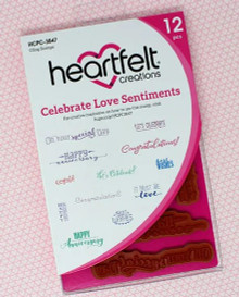Heartfelt Creations Cling Rubber Stamp Set- Celebrate Love Sentiment