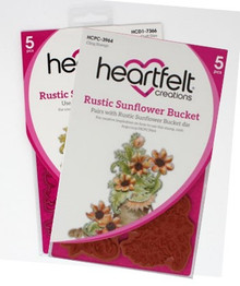 Bundle- Heartfelt Creations Rustic Sunflower Bucket Stamp & Die Set